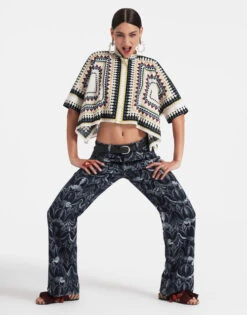 Better Than Your Boyfriend's Jeans Papyrus Navy In Jacquard Denim