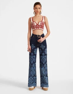 Flare Jeans Partenope Navy In Denim