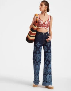 Flare Jeans Partenope Navy In Denim -Gustwillers Clothing Shop TRO0096DEN002PRT02 BU06 3