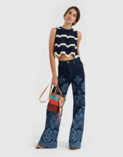 Flare Jeans Partenope Navy In Denim -Gustwillers Clothing Shop TRO0096DEN002PRT02 BU06 6