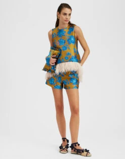 Margarita Shorts Hottie Turquoise In Jacquard