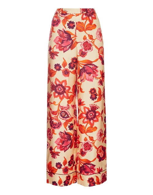 Pajama Pants Hottie Cream in Silk Twill Pajama Pants Hottie Cream In Silk Twill -Gustwillers Clothing Shop TRO0116SIL001HOT01 WH03 4