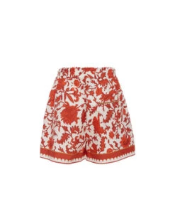 Pull-Up Shorts Dragonflower Mini Red In Summer Poplin -Gustwillers Clothing Shop TRO0117COT039DRE02 RE01 6