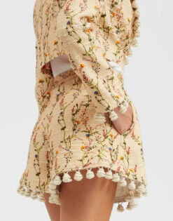 Playa Shorts Primavera Cream In Tweed With Tassels -Gustwillers Clothing Shop TRO0124COT051PRI01 WH03 3