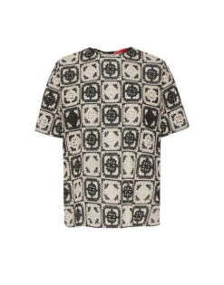 Lacey House T-Shirt Mini Tiles Black In Macramé -Gustwillers Clothing Shop TSH0035JCQ077MIT01 BL01 5