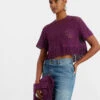 Lacey La Scala Tee Plaza Purple In Macramé