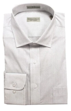 Thomas Dylan Big & Tall White Ground Black Dress Shirt