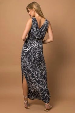 Tie Waist Maxi Dress -Gustwillers Clothing Shop Tie Waist Maxi Dress GREY 3 47553.1710519646