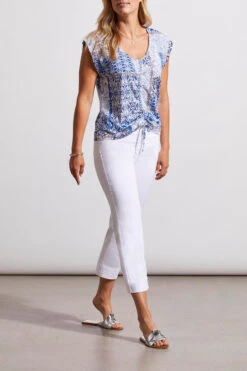 Tribal Center Ruched V-neck 3 Tribal Center Ruched V-neck -Gustwillers Clothing Shop Tribal Center Ruched V neck BLUESTAR 3 68498.1712761222