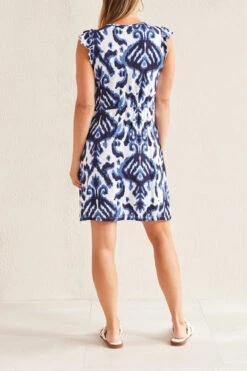 Tribal Drawcord Waist Dress 3 Tribal Drawcord Waist Dress -Gustwillers Clothing Shop Tribal Drawcord Waist Dress SEASAPPH 2 57837.1712761921