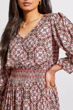 Tribal Embroidered Smocked Dress 4 Tribal Embroidered Smocked Dress -Gustwillers Clothing Shop Tribal Embroidered Smocked Dress PINKDUST 4 76751.1712762105