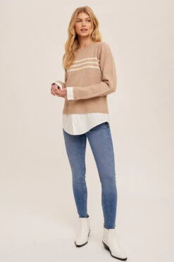 Two-fer Sweater Tunic -Gustwillers Clothing Shop Two fer Sweater Tunic CAMEL 4 60058.1710517786