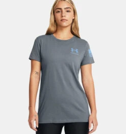 Under Armour UA® Freedom Banner T-Shirt -Gustwillers Clothing Shop UA Freedom Banner T Shirt GRAVEL 2 47148.1711481082