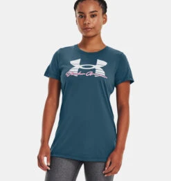 Under Armour UA® Tech™ Script Short Sleeve -Gustwillers Clothing Shop UA Tech Script Short Sleeve STATICBL 2 35714.1710520405