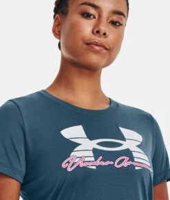 Under Armour UA® Tech™ Script Short Sleeve -Gustwillers Clothing Shop UA Tech Script Short Sleeve STATICBL 4 82986.1710520412