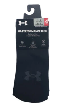 Under Armour Unisex Crew Sock 3-Pack -Gustwillers Clothing Shop Under Armour Unisex Crew Sock 3 Pack BLACK 1 74948.1710523197