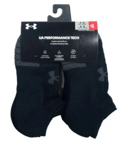Under Armour Unisex No Show Sock 6-Pack -Gustwillers Clothing Shop Under Armour Unisex No Show Sock 6 Pack BLACK 1 73908.1710523205