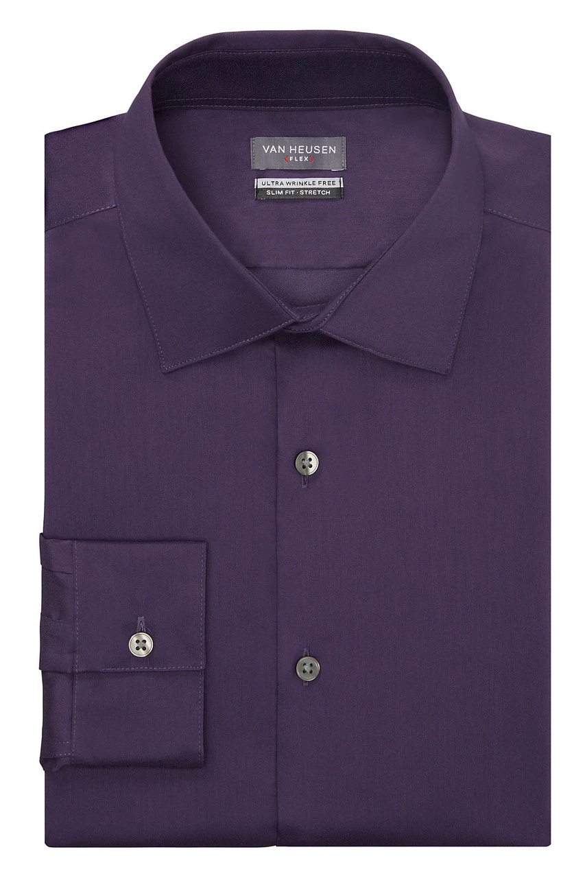 Van Heusen Slim Ultra Flex Dress Shirt Van Heusen Slim Ultra Flex Dress Shirt -Gustwillers Clothing Shop Van Heusen Slim Ultra Flex Dress Shirt EGGPLANT 1 51237.1711482928