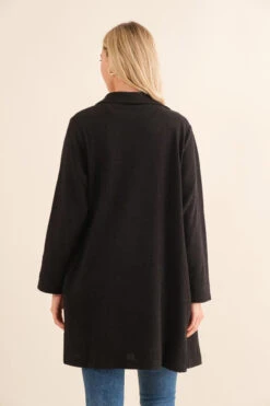 Cozy Co Waffle Knit Long Cardigan 2 Cozy Co Waffle Knit Long Cardigan -Gustwillers Clothing Shop Waffle Knit Long Cardigan BLACK 2 62765.1710524602