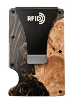 Wooden Element RFID Wallet - Black Gold